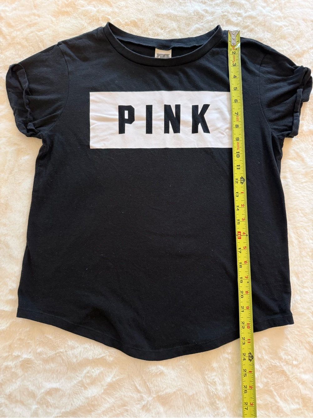 PINK Victoria's Secret Women’s Black Logo Tee - PINK Victoria's Secret Brand